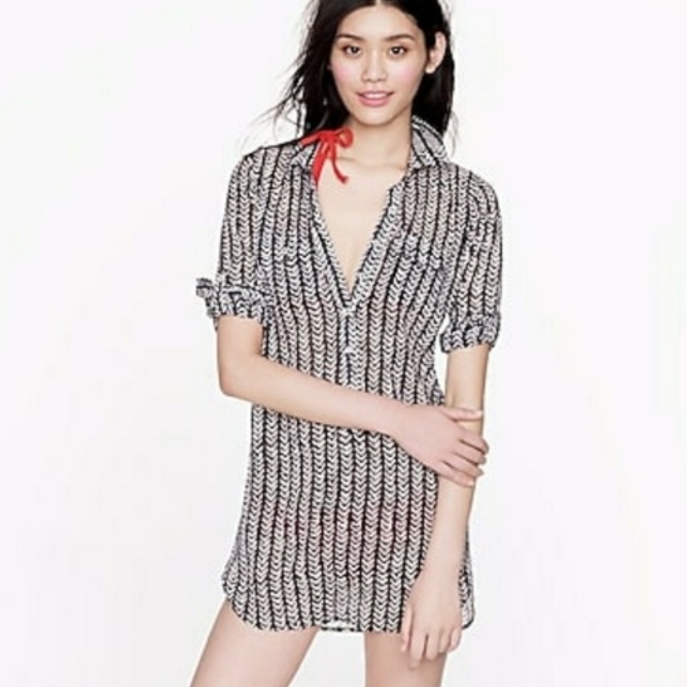 J. Crew Herringbone Stripe Tunic, EUC